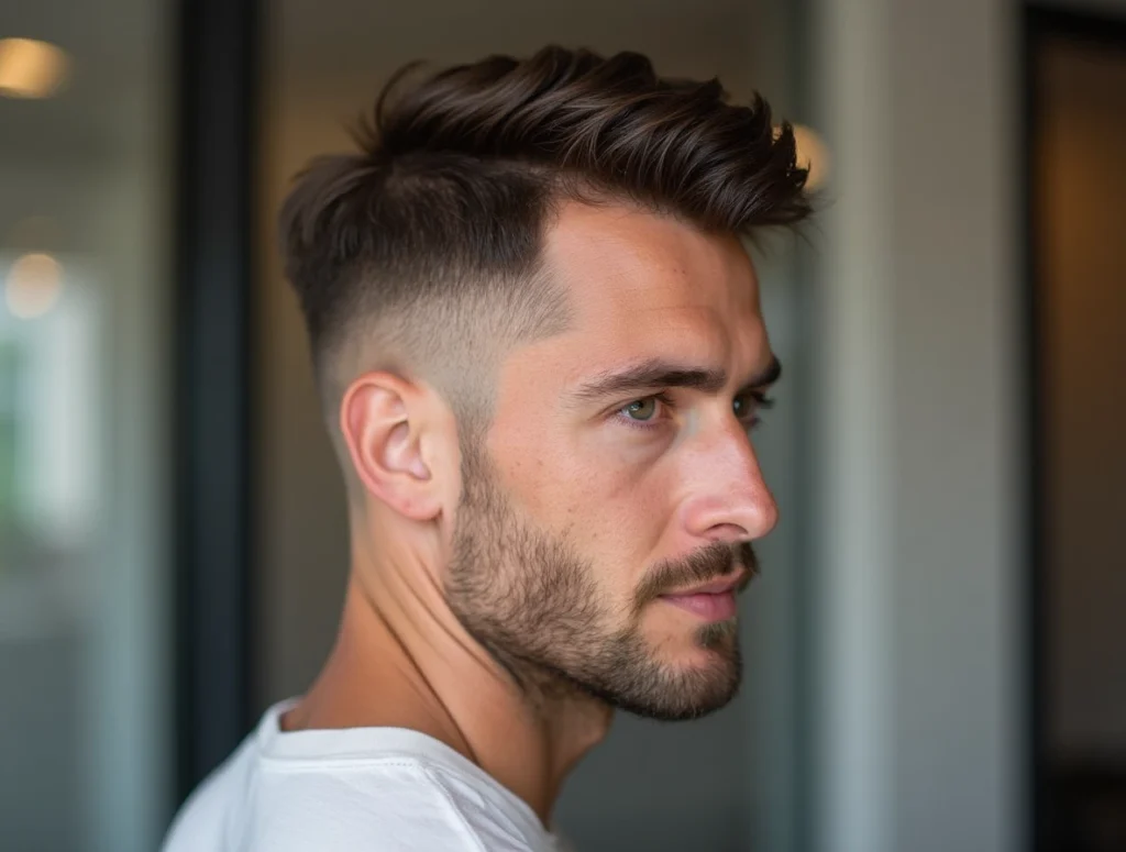 Textured Quiff haircut for men